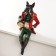 Polystone souvenir with the clock "Terrier in Red Camisole" sits 16.5x14.5x36.5 cm
