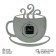 Watch wall -mounted kitchen "cup", silent, 31.5 x 30.5 cm, aa