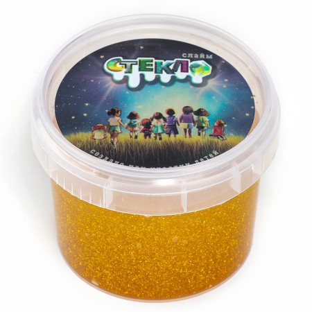Slime "Glass" with golden sparkles, 90 g-1