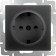 Grounding socket WL08-10-01, shameless clamp, black matte color