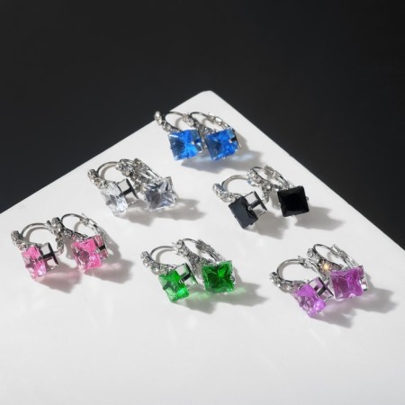 Earrings with rhomba rhms party, Mix color-2