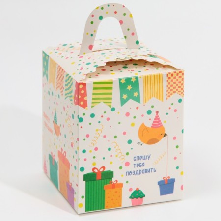 Capley box, confectionery packaging, 1 cell “Sweetness in Joy”, 9 x 9 x 11 cm-3