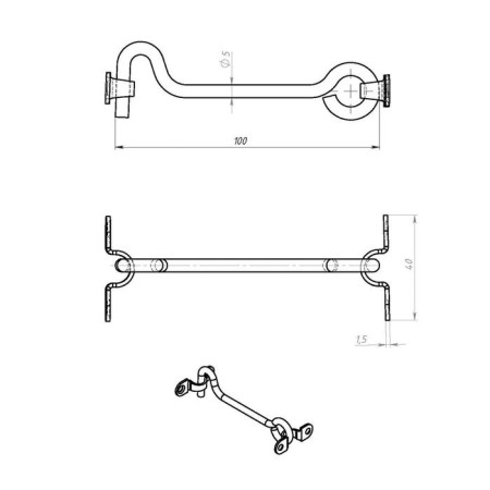 Wind KR-100 Hook, zinc coating-2