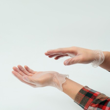 Vinyl gloves, non -puddered, non -sterile, size m, 50 pairs, transparent