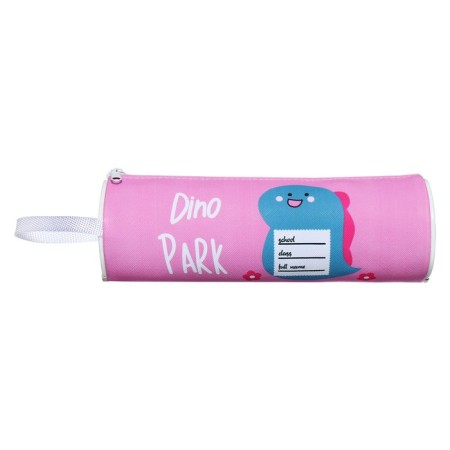 School Penal Tobus on the zipper "Dinosaurus" Calligrata, pink-1