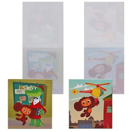 Notepad A7 (20.5 x 7 cm) "Cheburashka", set 2 pieces, 50 sheets, on glue