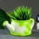 Figure pot "Lake" 8x18x10cm white-green