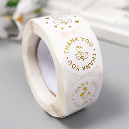 Stick Paper "Rose" gold d = 2.5 cm 500 pcs in a roll 3x6.5x6.5 cm-1