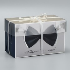 Capley box, confectionery packaging, 2 cells “Gift for you”, 16 x 8 x 10 cm