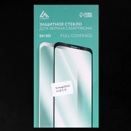 Protective glass 9D Luazon for Samsung A20/A30/A50 (2019), full glue, 0.33 mm, black-3