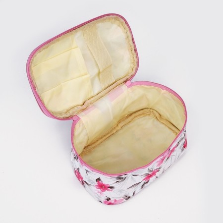 Cosmetic bag with lightning, white/pink color-2