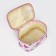 Cosmetic bag with lightning, white/pink color