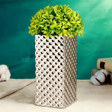 Kashpo - Vase "Christie" silver, 9x9x20cm