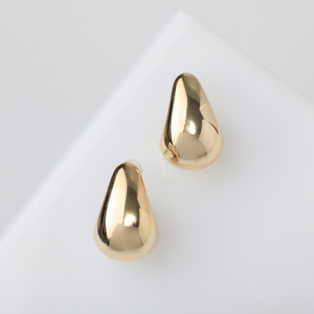 Earrings plastic "drop" structure mini, color gold-2