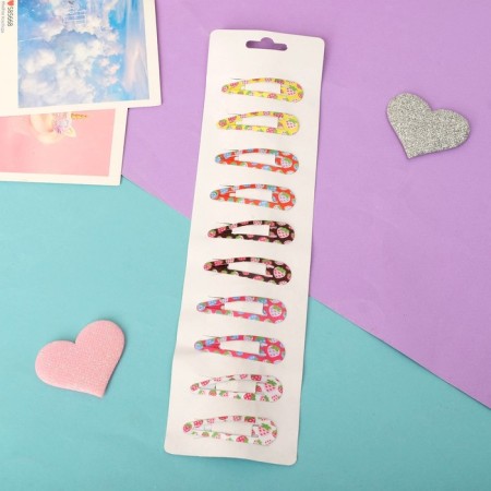 Invisibility for hair "Milan" (set 10 pcs) strawberry, 4.5 cm, mix-1