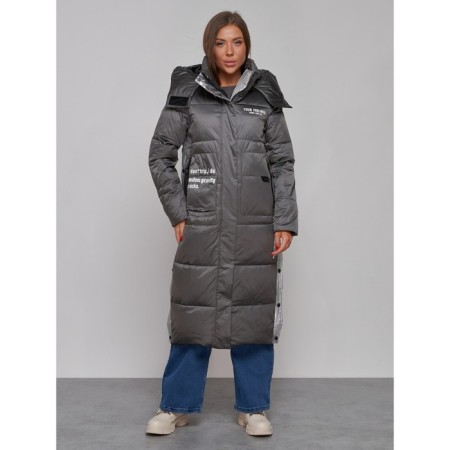 Coat insulated winter female, size 42, dark gray color