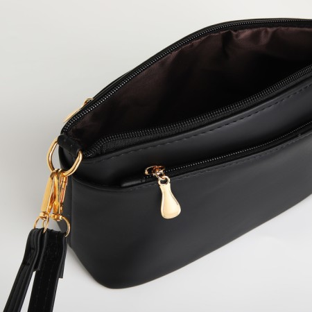 Bag Women's Cross-Bodi with a zipper, black color-4