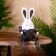Souvenir "rabbit" hanging paws, wood 20 cm, gray