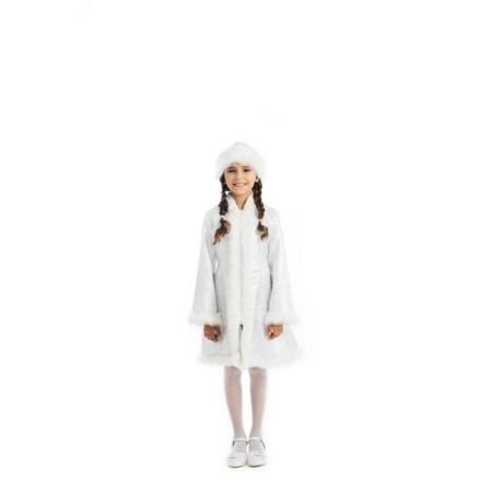 Children's carnival costume "Snow Maiden", white brocade, fur coat, hat, p. 34, height 134 cm