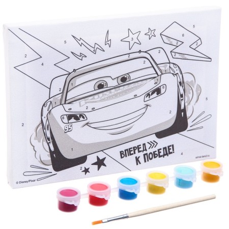 Picture on numbers for children "Lightning Maccuin" 21x15 cm, cars-1