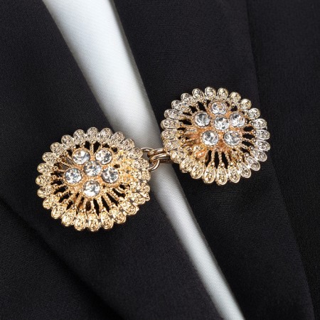 Circum clamp "Circles", white color in gold-3