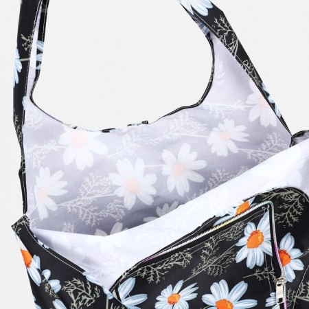Permanent bag on the button, folding, black color-2