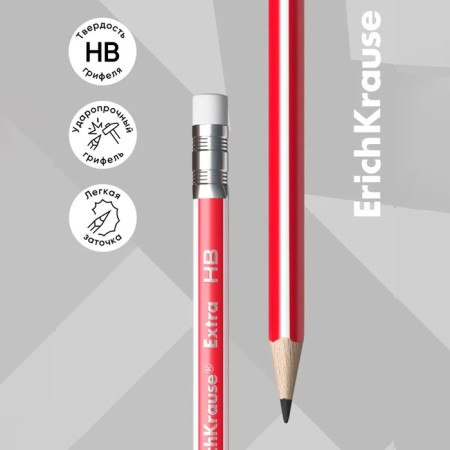 Chernographic pencil with Erichkrause "Extra", HB, Grifel D = 2.2 mm, wood, trihedral in a tube-7