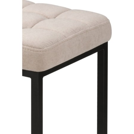 Stool Bar loft Metal/fabric, black/beige 34x34x65 cm-2