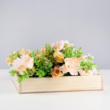 Kashpo wooden with a curly handle 27.5x20x5 cm, natural color
