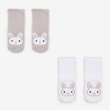 A set of children's terry socks of crumbs I am a “bunny”, 2 pairs, size 10-12 cm