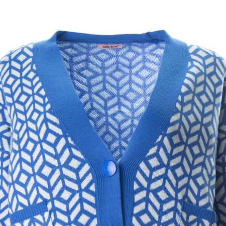 Cardigan female, color bright blue, size One size (42-46)-9
