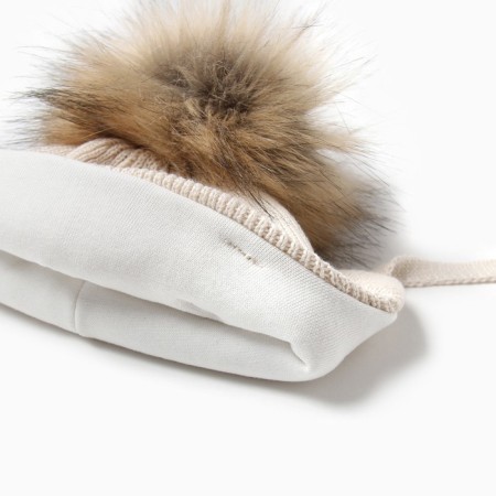 Children's cap with insulation, rr 48-50, milk color-1
