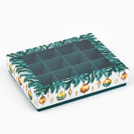 Folding box under 12 sweets "Christmas Toy", 14.4 x 18.4 x 3.8 cm, New Year-1
