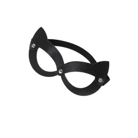 Pecado BDSM mask, with cat ears open, genuine leather, black-3