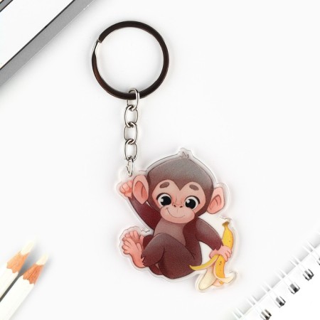 Key keychain children's acrylic "Monkey", 3.5 x 10 cm-1