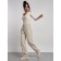 Warmed female trousers, size 48, beige color