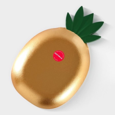 Fruit dish "Golden Pineapple", 30 × 19 × 2.5 cm, gold color-4