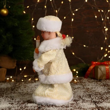Snow Maiden "Burnt Rombic" with backlight, moves, 30 cm, beige-1