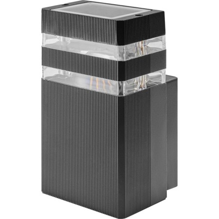 Wall lamp, invoice Duwi Techno, 110x95x200mm, E27, alum/glass, IP65, black,-2
