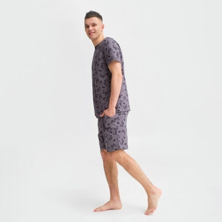 Pajama men's kaftan "game" size 48, gray-1