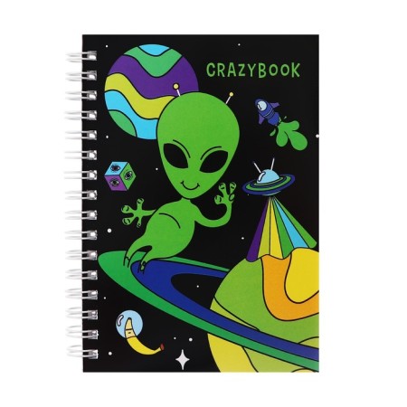 Note book A6, 80 sheets in a cage on the crest of Crazy Neon, covered Cardboard, OFSET block 60 g/m2, mix-1