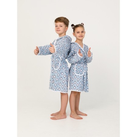 Children's robe with a hood, height 110 cm-10