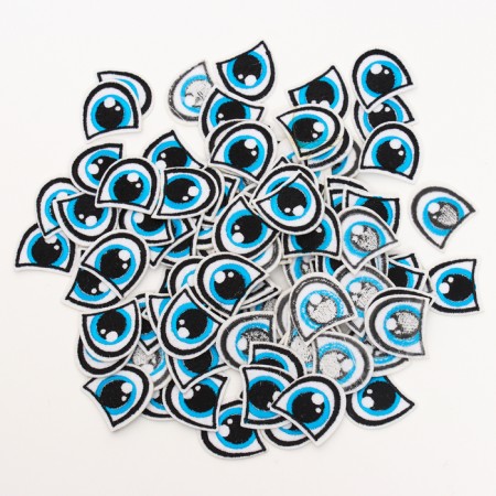 A set of Thermonacles "Eyes": Right and Left, 3 × 3 cm, oval, blue color, 100 pcs.-1