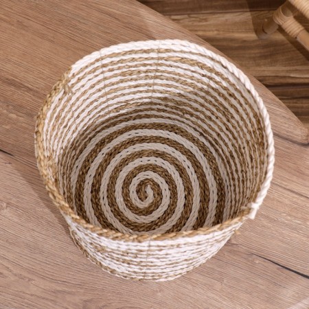 Wicker basket with a lid 27x27x35 cm-8