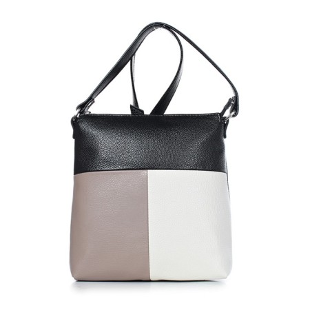 Female bag, artificial leather, 220x235x70 cm, black/coffee shop-1