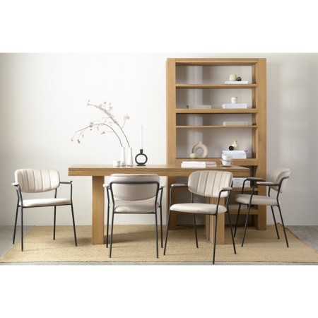 Eirill chair, 530 × 590 × 770 mm, velor, gray-beige color-9