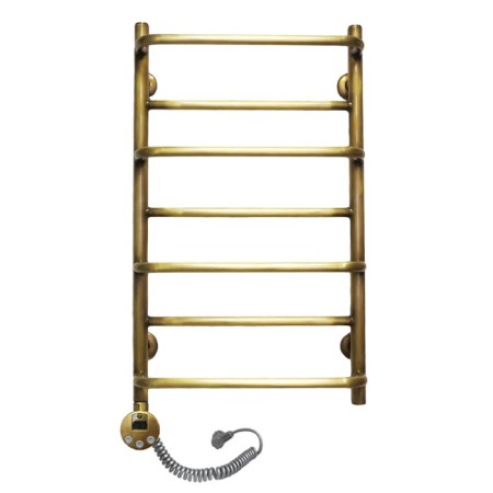 Domoterm electric heated towel rail "Orpheus", 400 x 700 mm, 7 crossbars, left, bronze