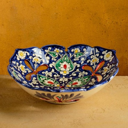 Rishtan ceramics "Flowers", 26 cm, blue