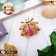 Brooch "God's Laying" mini, pink color in gold