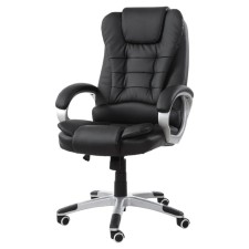 Armchair for the head of the Brabix Comfort MS-003, 6 massage modules, eco-leather, black